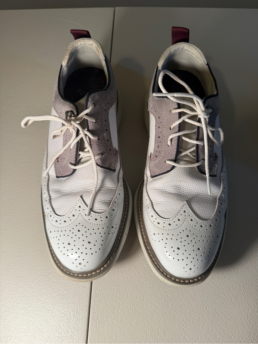 FootJoy X Todd Snyder Men’s Oxford Dress Wingtips Golf White Lace-Up Shoes 7.5M